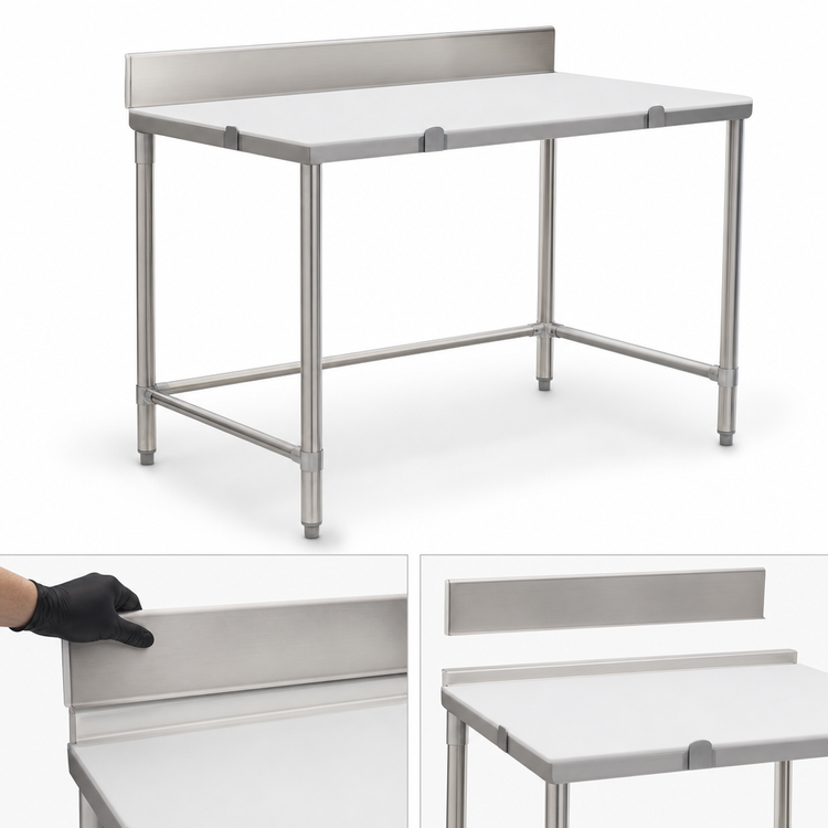 Product image #3 for Eagle Group 36" x 24" Poly Top Cutting Table with 4-1/2" Removable Stainless Steel Backsplash