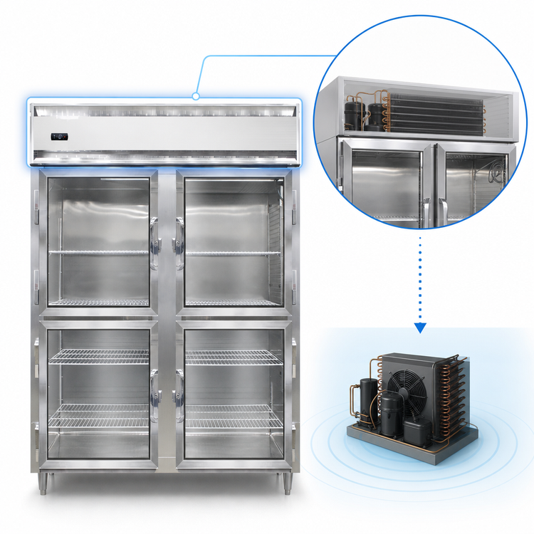 Product image #3 for Continental Refrigerator D2FENSAGDHD Designer Line Two-Section Wide Reach-In Freezer with Half-Height Glass Doors