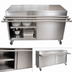 Thumbnail image #3 for BK Resources 72-Inch x 30-Inch Stainless Steel Serving Counter with Sliding Door and Drop Shelf