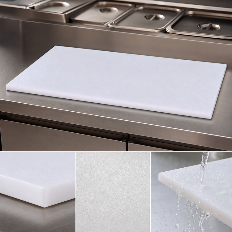 Product image #3 for John Boos 48-Inch x 8-Inch x 3/4-Inch Thick Reversible Polyethylene Steam Table Cutting Board