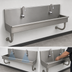 Thumbnail image #3 for 48-Inch Wall Mounted ADA Multi-Station Hand Wash Sink with 2 Electronic Faucets