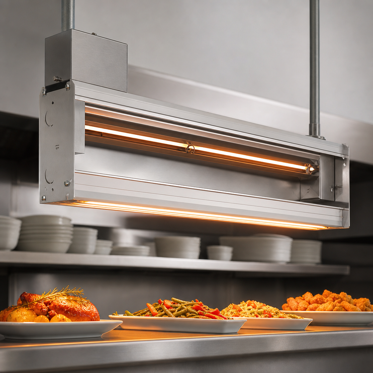 Product image #3 for Vollrath Cayenne 30 Inch Hard-Wired Medium Wattage Strip Heat Lamp