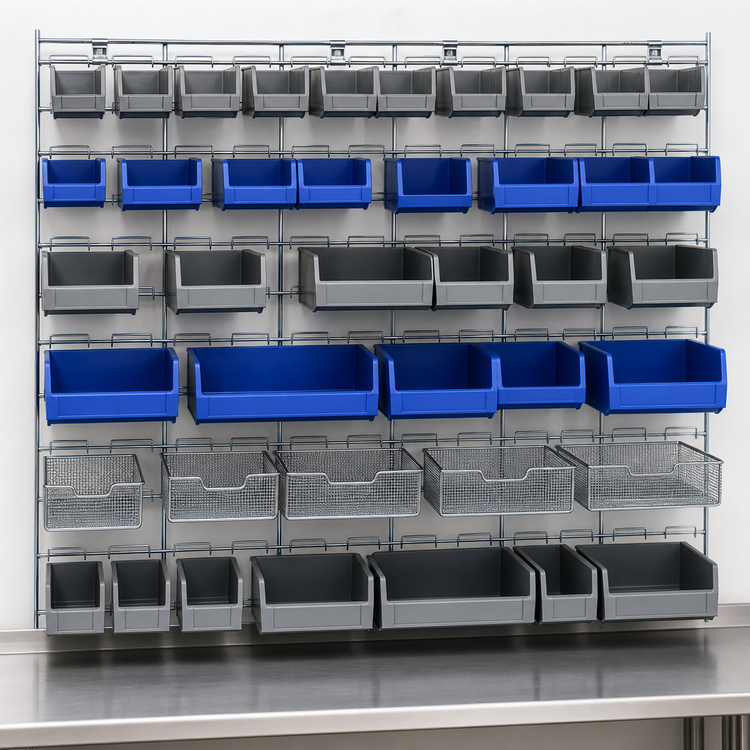 Product image #3 for Quantum 36 Inch W x 30 Inch H Chrome Wire Louvered Wall Panel