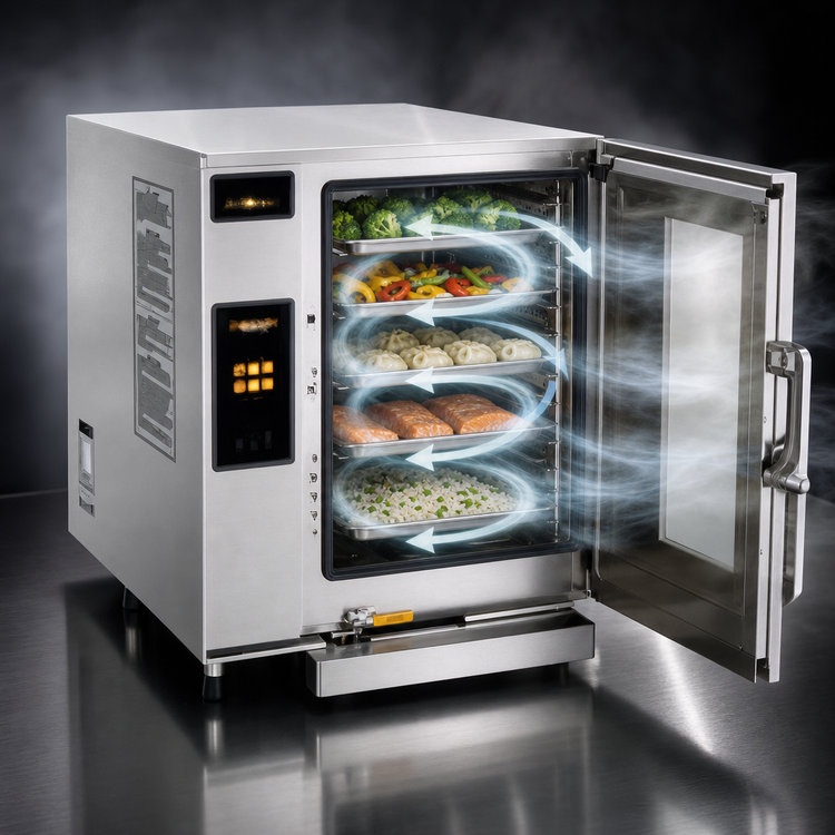Product image #3 for AccuTemp Evolution Connected Boilerless Countertop Convection Steamer, 6-Pan Capacity, 208V, 3-Phase