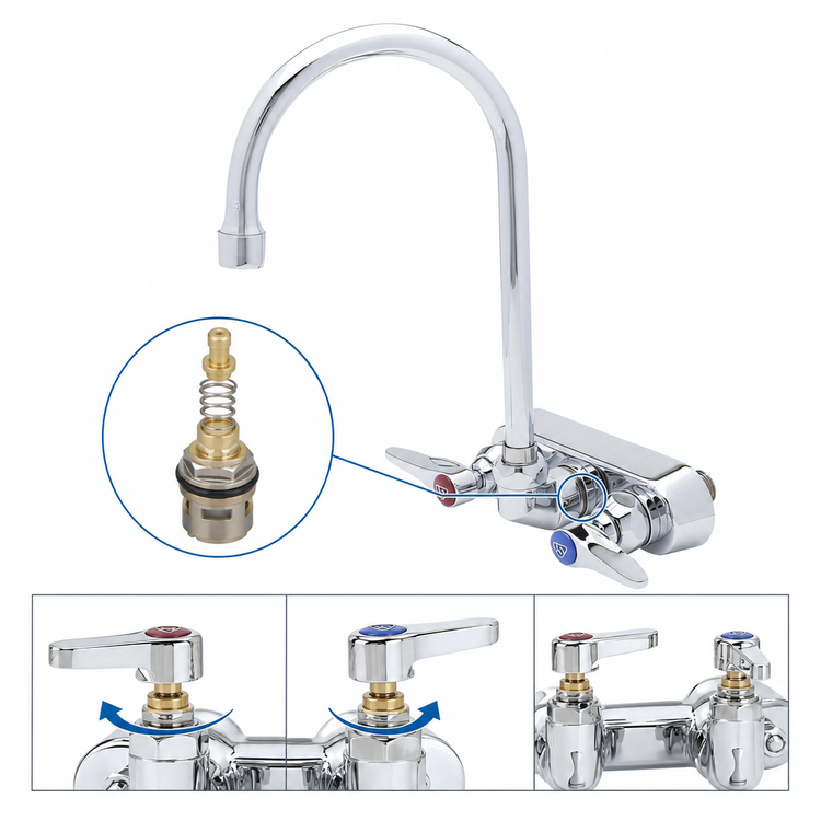 Product image #3 for T&S Brass B-1145 Wall-Mount Workboard Faucet with 5 3/4-Inch Swivel Gooseneck