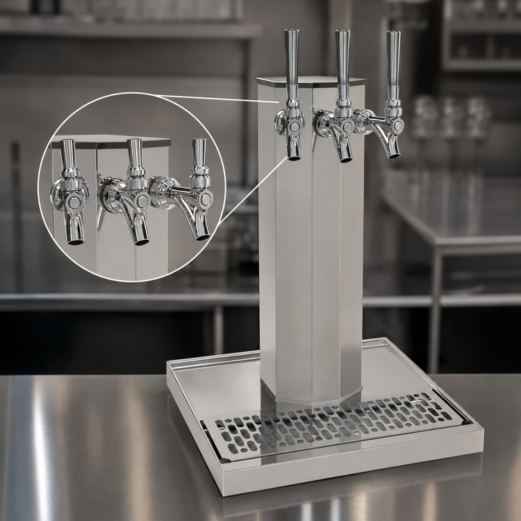 Product image #3 for Glastender Three-Faucet Countertop Glycol-Cooled Column Draft Dispensing Tower