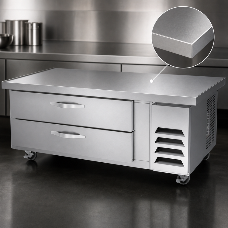 Product image #3 for Beverage-Air WTFCS60HC-64 64-Inch Two-Drawer Extended-Top Chef Base Freezer