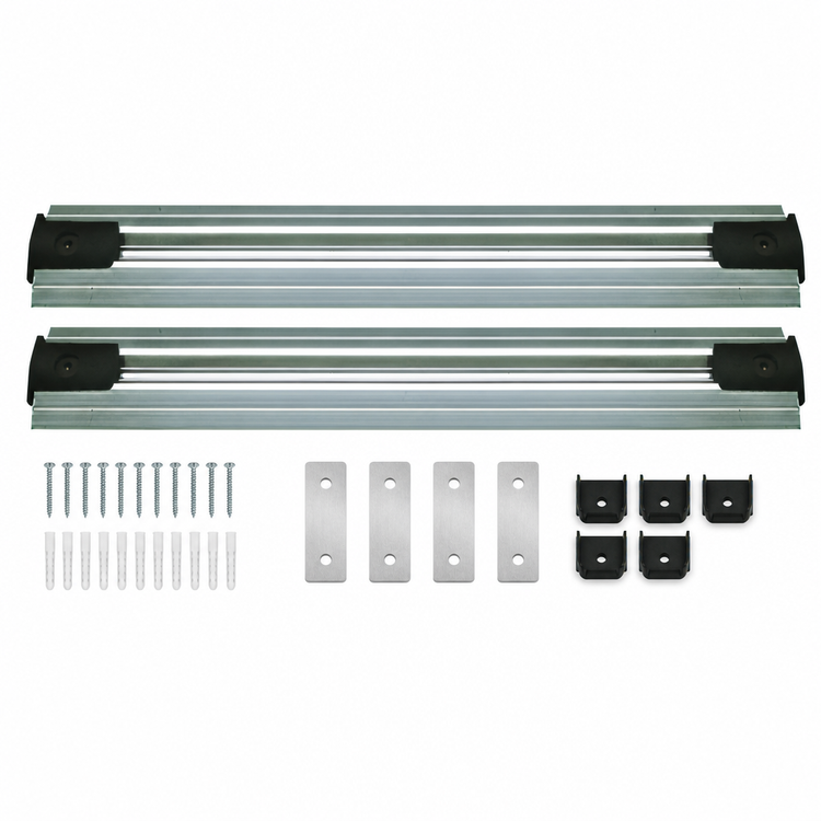 Product image #3 for Quantum Single Unit Floor Track Assembly Kit with 2 x 19-Foot V-Groove Aluminum Tracks