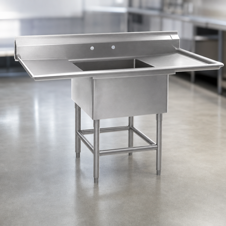 Product image #3 for Spec-Master 1-Compartment Sink with Right Drainboard, 37-1/2 Inch Wide, 14 Gauge Stainless Steel