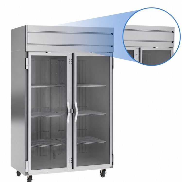 Product image #3 for Beverage-Air Horizon Series Two-Section Reach-In Glass Door Freezer, 46.29 Cu. Ft., Top-Mount Self-Contained, 52 Inch Wide