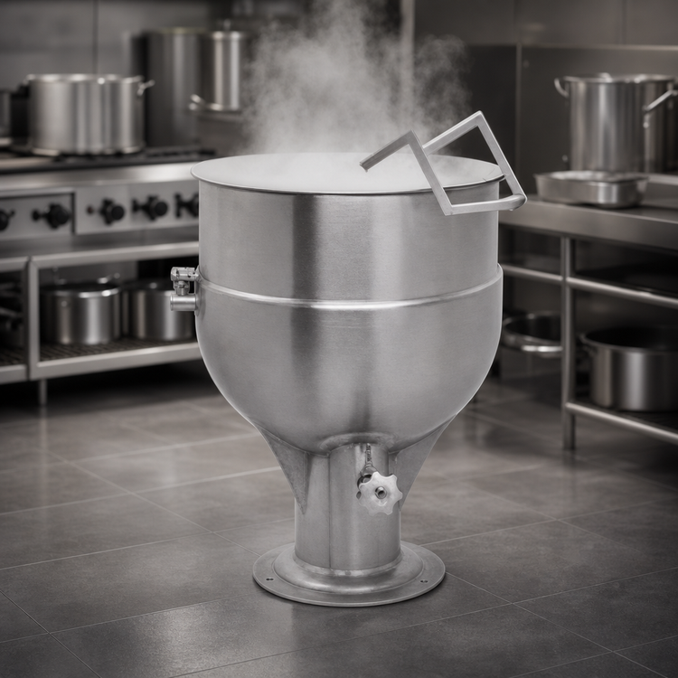 Product image #3 for Legion LSP-40 40-Gallon Stationary Direct Steam Kettle with Pedestal Base