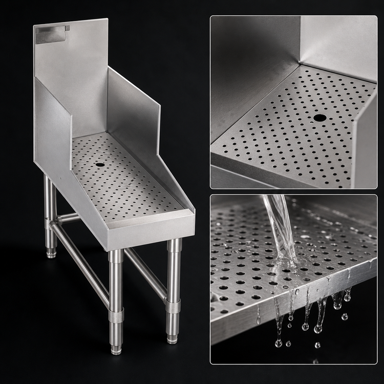 Product image #3 for Eagle Group Spec-Bar Freestanding Recessed Workboard with Perforated Stainless Steel Insert, 24 x 29 Inches