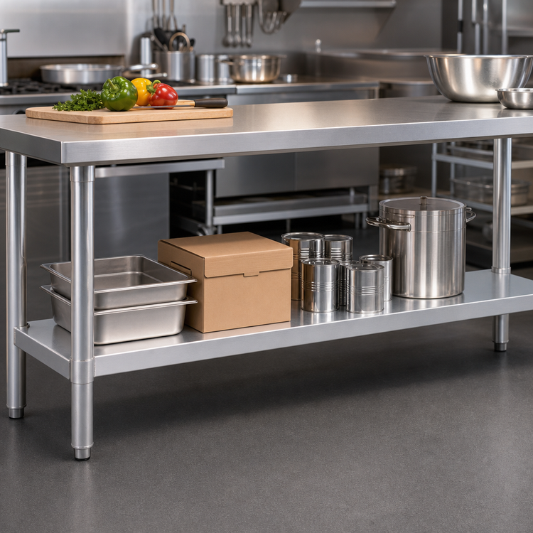 Product image #3 for 84 Inch x 30 Inch Aluminum Knock-Down Undershelf for Work Table