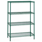 Thumbnail image #3 for Quantum WR54-1836P 4-Shelf Wire Shelving Starter Unit, 36W x 18D x 54H, Green Epoxy Finish