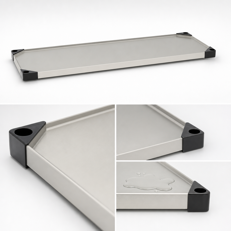 Product image #3 for Metro Super Erecta 42" x 14" Flat Solid Stainless Steel Shelf with Raised Ship's Edge