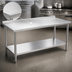Thumbnail image #3 for Eagle Spec-Master Stainless Steel Work Table with Adjustable Undershelf and Rear Up-Turn, 84 x 36 Inches