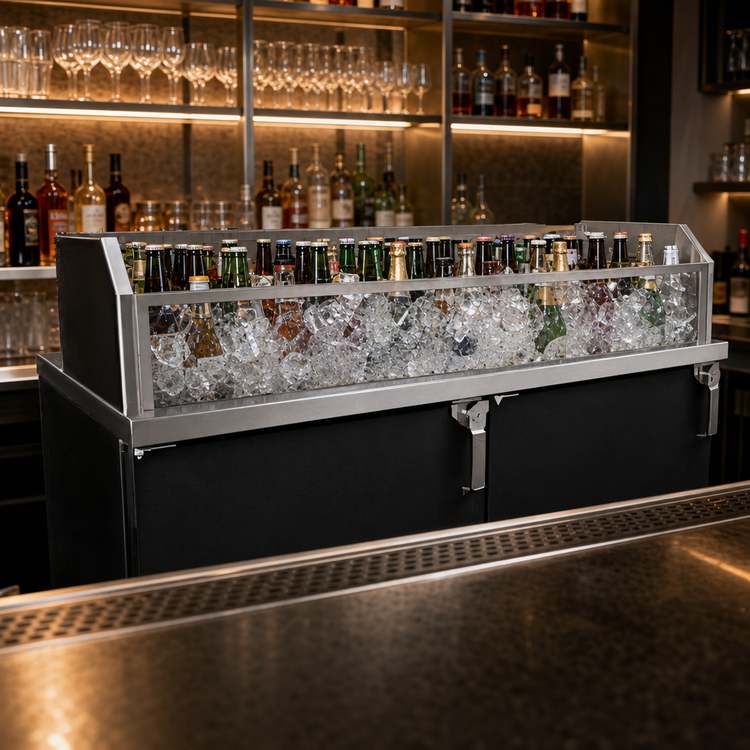 Product image #3 for Glastender GDU-18X60 Back Bar Glass Ice Display Unit for Bottled Beverages, 60 x 18 x 9 Inches