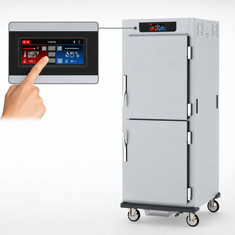Product image #3 for Metro C5 9 Series Full Height Mobile Pass-Thru Controlled Humidity Heated Holding and Proofing Cabinet with Solid & Glass Dutch Doors, 17-Pan Capacity, 120V