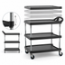 Thumbnail image #3 for Metro myCart Plus 3-Shelf Black Polymer Utility Cart, 30 x 20 in., Adjustable Height