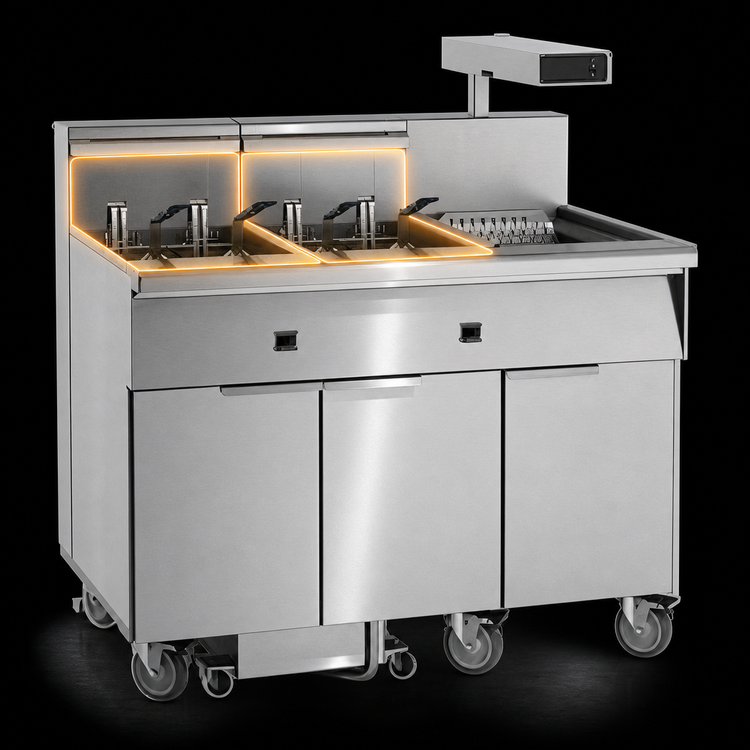 Product image #3 for Imperial Electric Floor Fryer, 2-Tank 50 lb. Each, Built-In Filter System, Dump Station