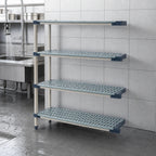 Thumbnail image #3 for Metro MetroMax 4 AX416G4 4-Shelf Add-On Open Grid Polymer Shelving Unit, 24W x 21D x 63H, Blue
