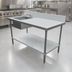 Thumbnail image #3 for Omcan 60-Inch Stainless Steel Work Table with Left Prep Sink, Backsplash, and Undershelf