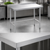 Thumbnail image #3 for Stainless Steel Open Base Worktable with Undershelf, 60 x 24 x 34 Inches, 18-Gauge 304 Top, 2-Inch Rear Backsplash