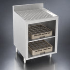 Thumbnail image #3 for Krowne Silver Series 18-GSB3 24-Inch Stainless Steel Glass Rack Storage Cabinet with 2-Level Storage, Drainboard Top and 3-Inch Backsplash