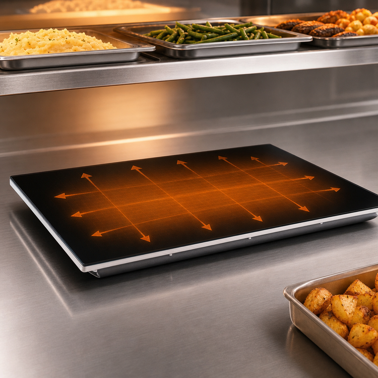 Product image #3 for Hatco Portable Heated Black Glass Warming Shelf, 48-Inch, Ceramic Glass Surface