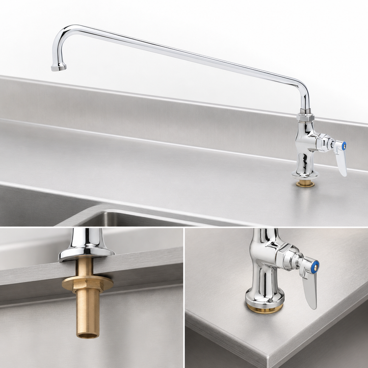 Product image #3 for T&S Brass Single Pantry Faucet with 18-Inch Swing Nozzle and Lever Handle