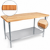 Thumbnail image #3 for John Boos 84-Inch x 24-Inch Edge-Grain Northern Hard Rock Maple Wood Top Work Table with Stainless Steel Base and Adjustable Undershelf