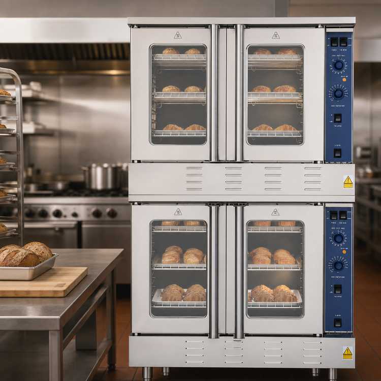 Product image #4 for KoolMore 38-Inch Full-Size Double-Deck Natural Gas Commercial Convection Oven
