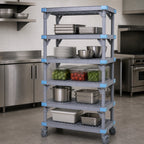 Thumbnail image #3 for Quantum Millenia QPM183686VS-5 Mobile 5-Shelf Gray Polymer Starter Shelving Unit, 36W x 18D x 86H