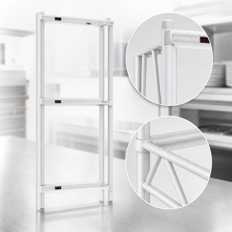 Product image #3 for Stand-Outs Decorative 72 Inch x 24 Inch Wire Shelf with QuadTruss Design, White Epoxy Coated