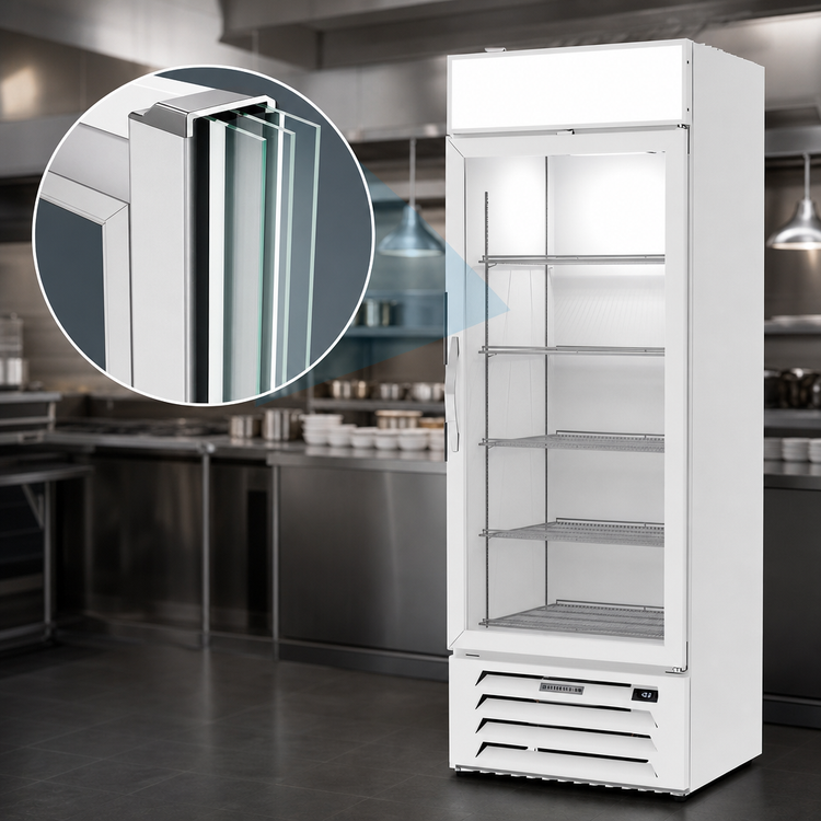 Product image #3 for Beverage-Air MarketMax™ 1-Section Reach-In Freezer Merchandiser, Triple-Pane Hinged Glass Door, 25.97 Cu. Ft., Bottom-Mount, White