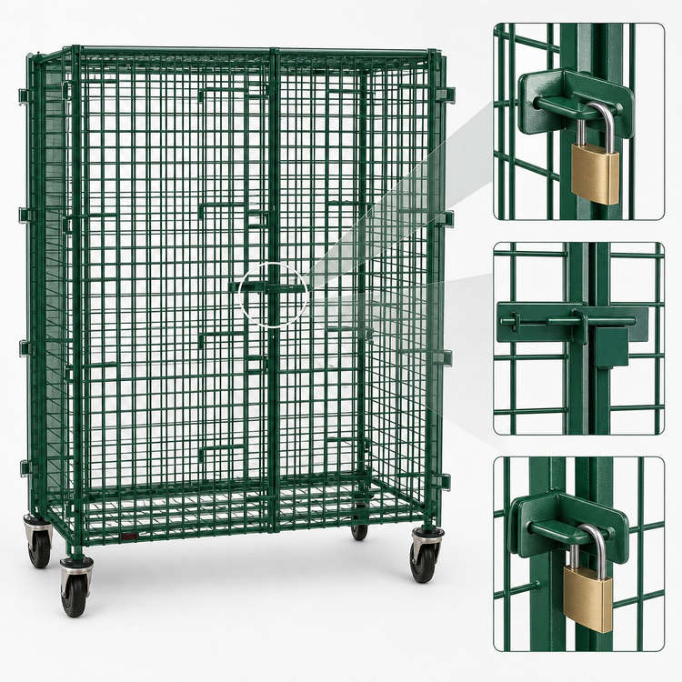 Product image #3 for EagleGard Mobile Security Cage with Lockable Double Doors, 63-1/4 Inches W x 33-1/4 Inches D x 69 Inches H