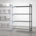 Thumbnail image #3 for Cambro Camshelving Basics Plus 18 x 30 x 72 Inch 4-Tier Solid Polymer Add-On Shelving Unit, Brushed Graphite