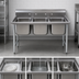 Thumbnail image #3 for Eagle Group 414 Series Three-Compartment Coved-Corner Sink, 22 x 22 Bowls, 77-1/2 Inches Wide