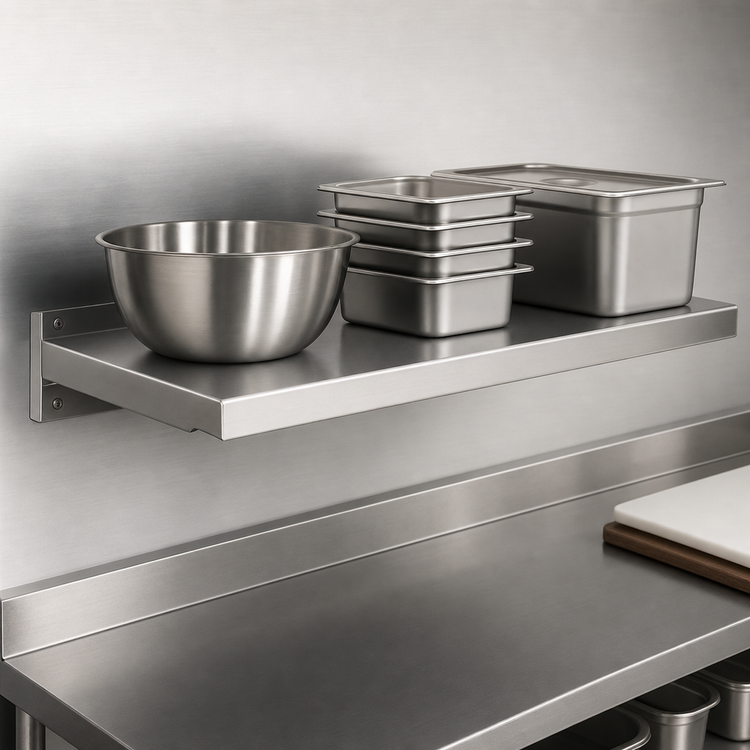 Product image #3 for New Age Solid Cantilever Shelf, 36"W x 24"D, Aluminum, 700 lb. Capacity