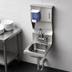 Thumbnail image #3 for Krowne HS-31 12-Inch Wide Wall-Mounted Stainless Steel Hand Sink with Soap & Towel Dispenser and Faucet