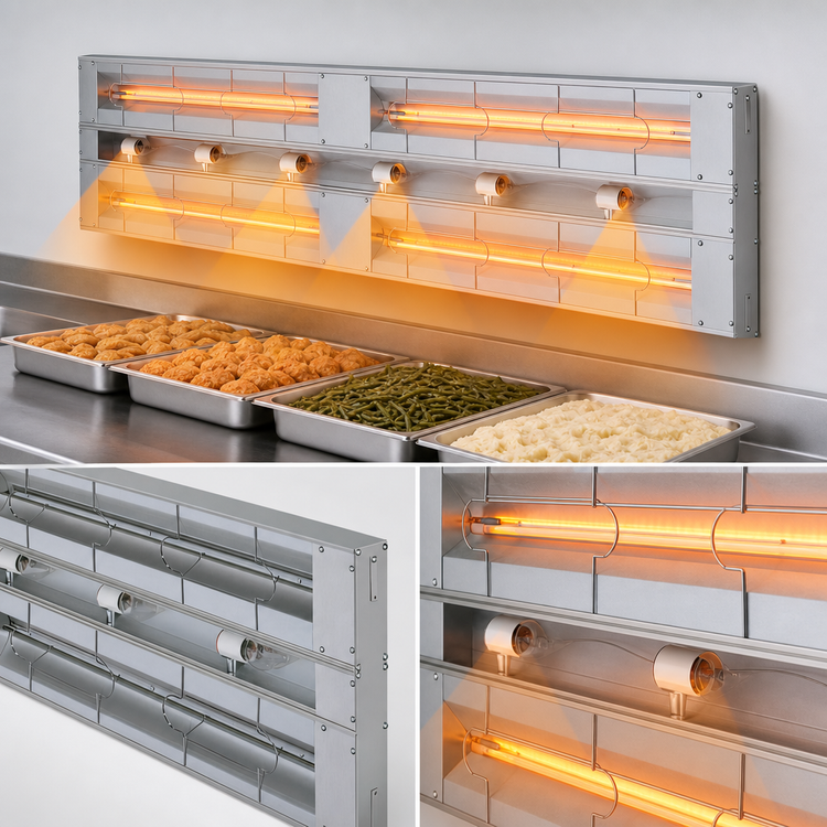 Product image #3 for Hatco Glo-Ray® 36-Inch Double Lighted Infrared Strip Heater, Aluminum, 1780W