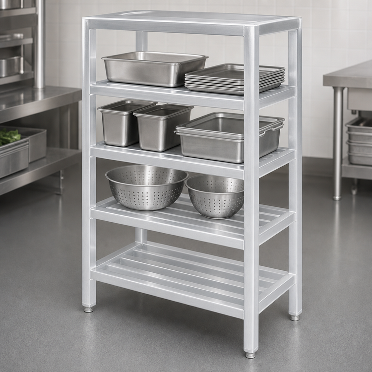 Product image #3 for Channel Manufacturing ED2048-4 4-Shelf Tubular Aluminum Dunnage Shelving Rack, 48W x 20D x 64H