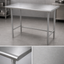 Thumbnail image #3 for Advance Tabco TSAG-367 16 Gauge 430 Stainless Steel Flat Top Work Table, 84 x 36 Inches, Open Base