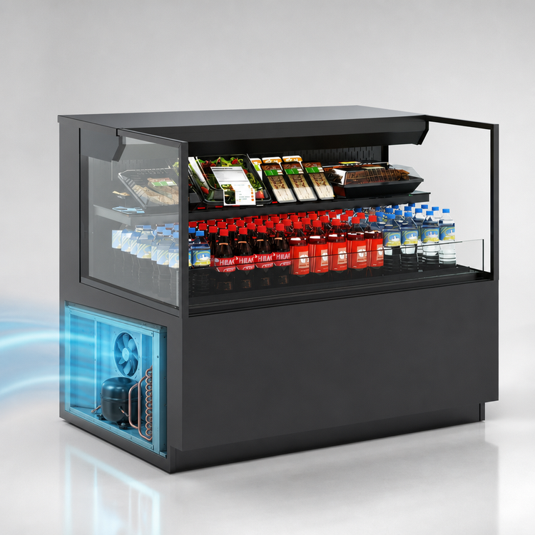 Product image #3 for Reveal® Freestanding Self-Service Refrigerated Display Case, 71-3/4" W
