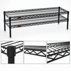 Thumbnail image #3 for Eagle Group QuadTruss HDFCM1454BL 2-Tier Front Case Merchandise Wire Shelving Unit, 54 x 14 x 14 in, Black Epoxy