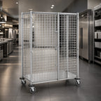 Thumbnail image #3 for Metro Super Erecta SEC53S-HD Mobile Heavy-Duty Wire Security Cage, Stainless Steel Finish, 38-1/2"W x 28-1/16"D x 62"H, No Shelves