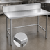 Thumbnail image #3 for Advance Tabco 120-Inch x 36-Inch 14-Gauge 304 Stainless Steel Work Table with 10-Inch Backsplash and Open Base