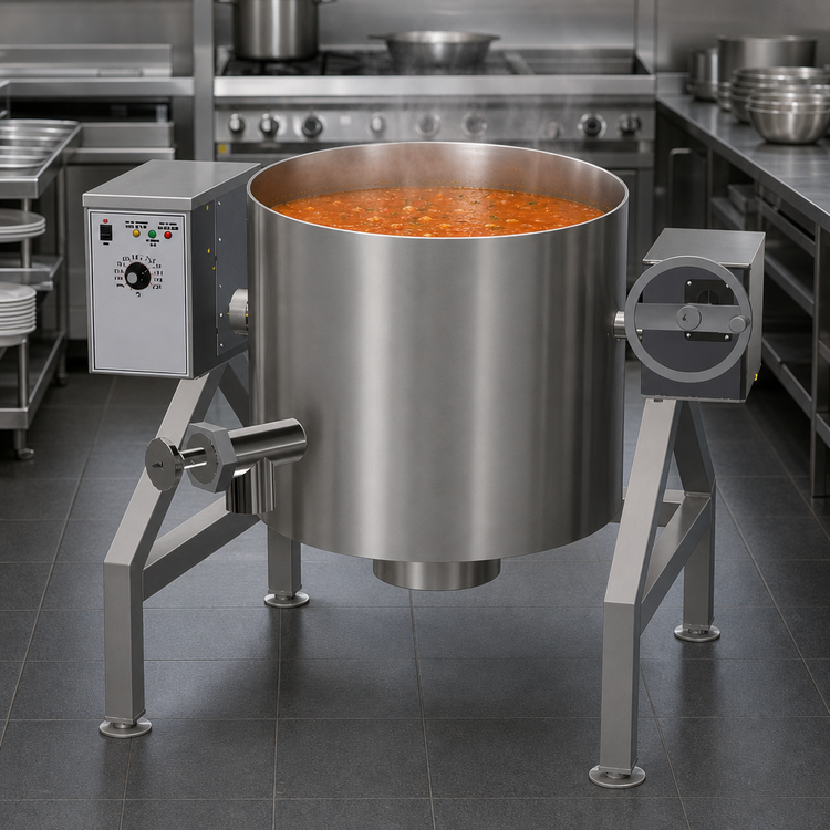 Product image #3 for AccuTemp Edge Series 80 Gallon Gas Tilting Steam Kettle, 2/3 Jacketed