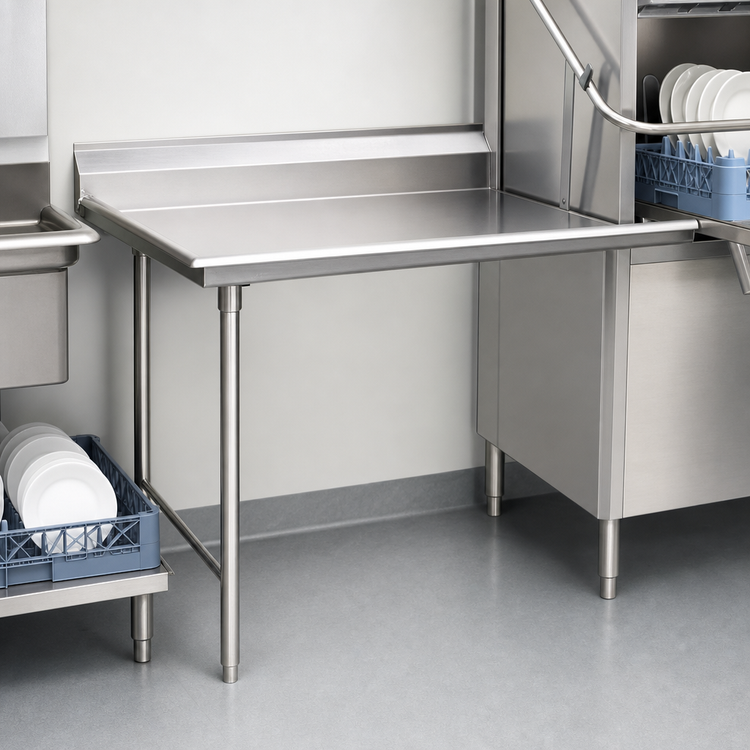 Product image #3 for Eagle Group Straight Clean Dish Table, 72 x 30 Inch, Left-to-Right, 16/304 Stainless Steel Top