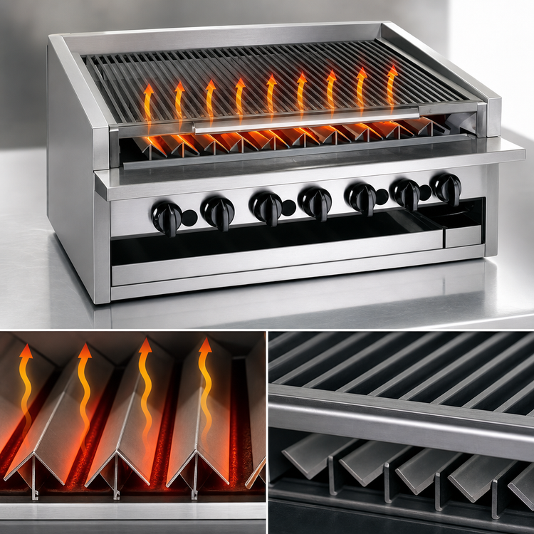 Product image #3 for MagiKitch'n 24-Inch Low Profile Countertop Radiant Gas Charbroiler with Round Rod Top Grate